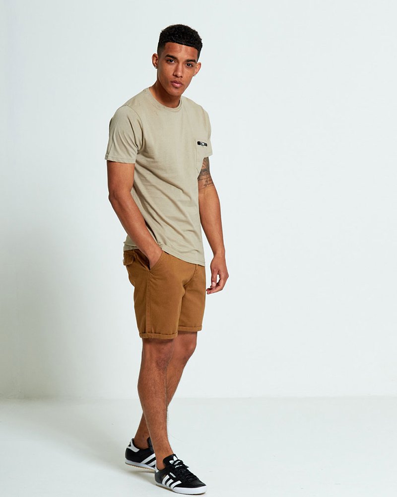 BEIGE ZIP POCKET T SHIRT - Image 4