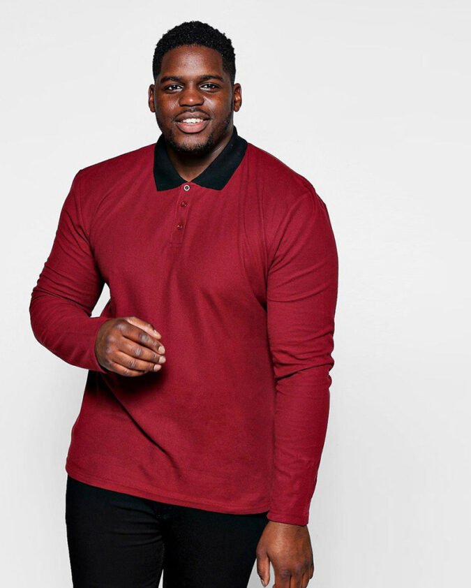 Big-And-Tall-Burgundy-Pique-Polo-Contrast-Rib