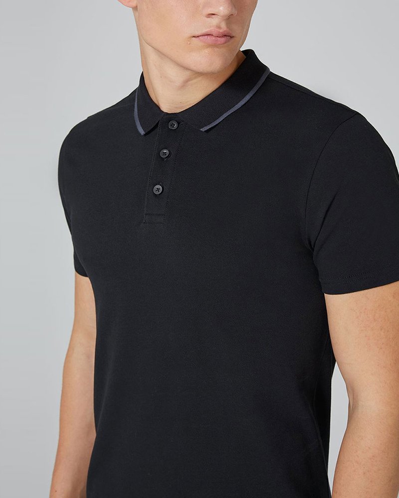 Black Muscle Fit Polo - Image 4