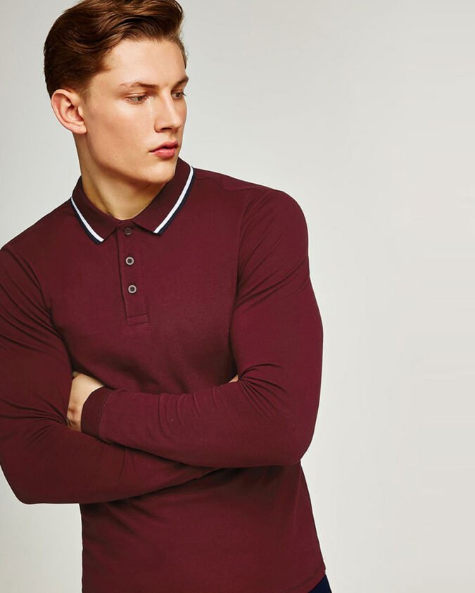 Burgundy-Muscle-Fit-Polo