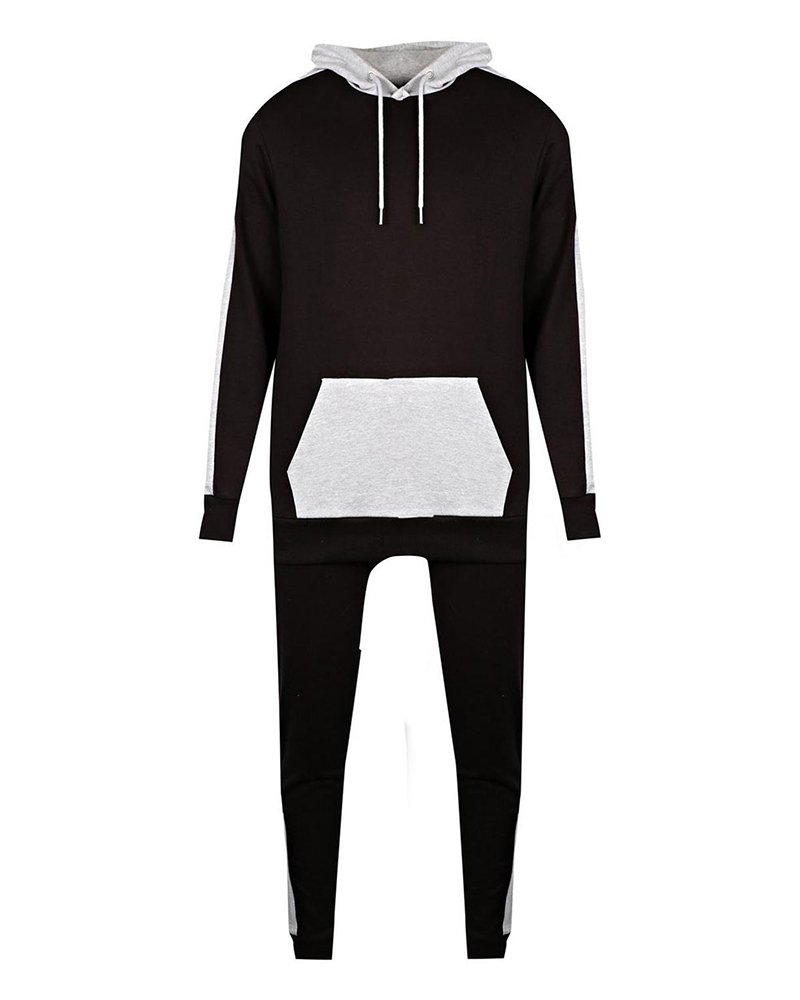 Fabric Block Hooded Skinny Fit Tracksuit - Image 3