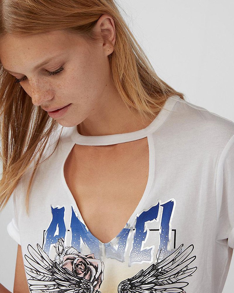 Angel Cut Out Boyfriend Tee - Image 2