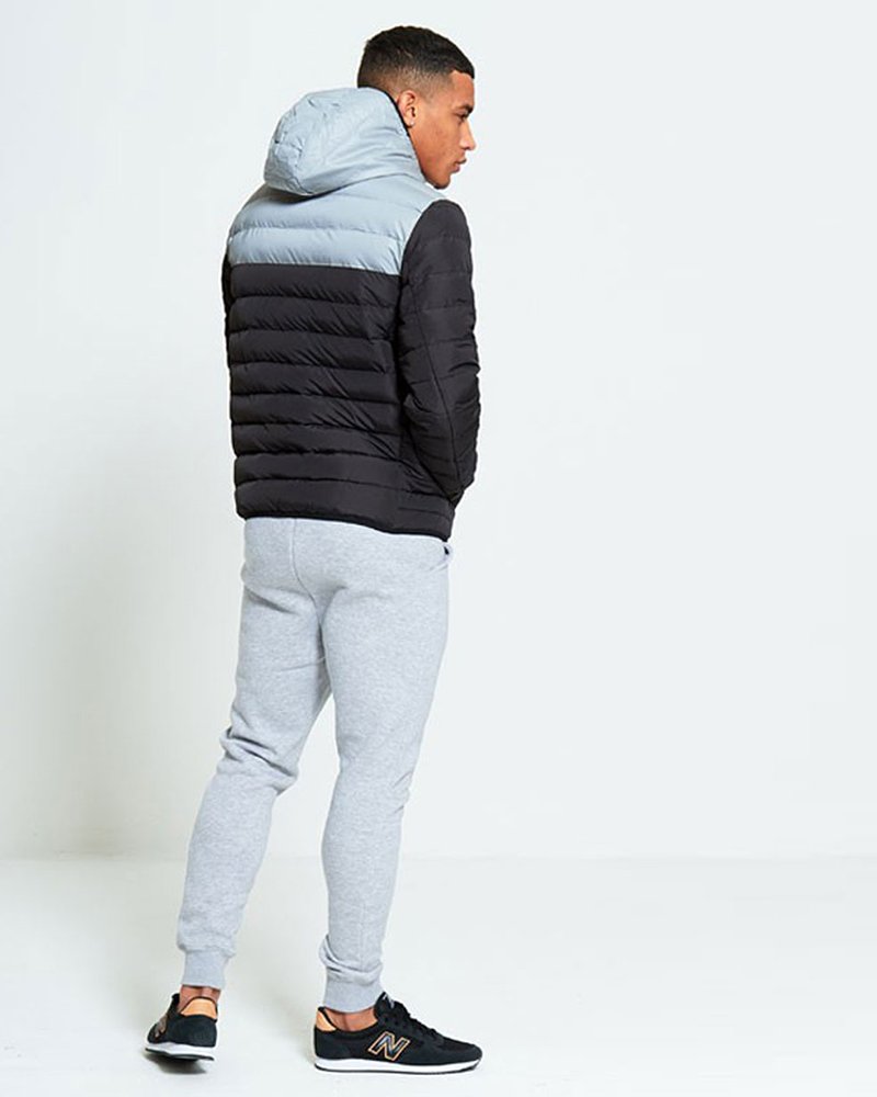 BLACK BUBBLE COAT WITH GREY REFLECTIVE PANEL - Image 2
