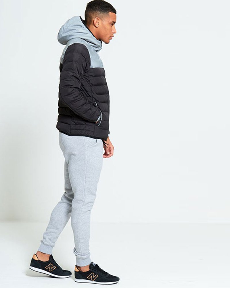 BLACK BUBBLE COAT WITH GREY REFLECTIVE PANEL - Image 4