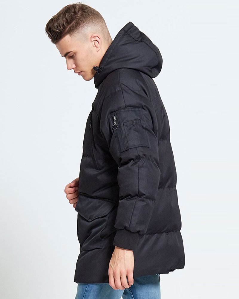 BLACK QUILTED COAT - Image 3