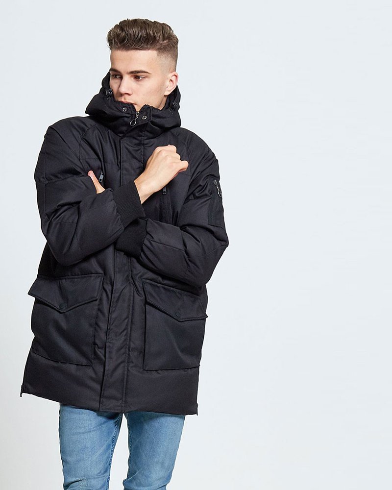 BLACK QUILTED COAT - Image 4