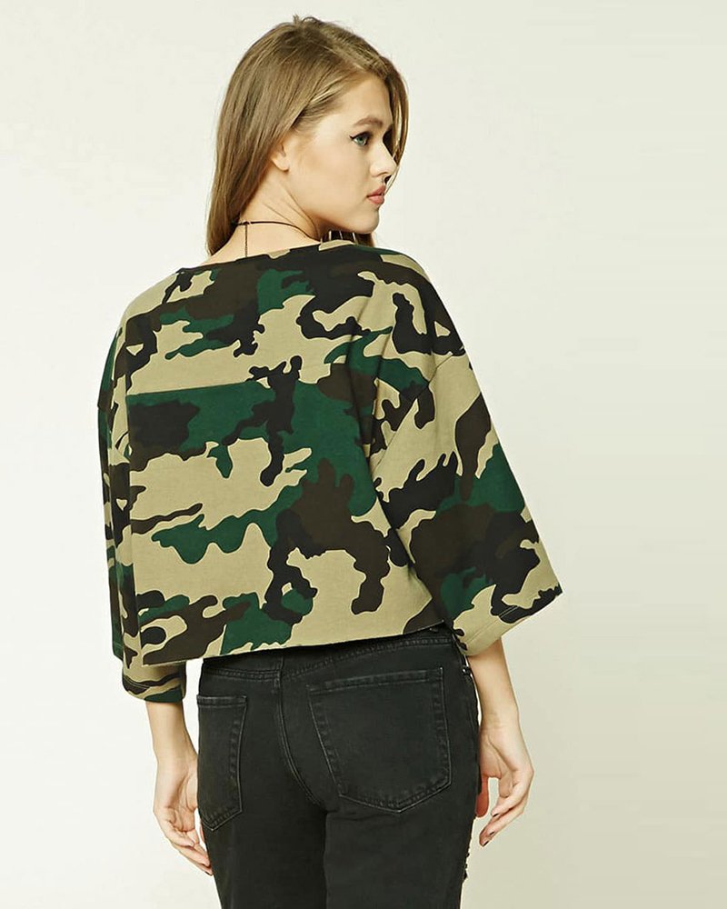 Boxy Camo Print Sweatshirt - Image 2