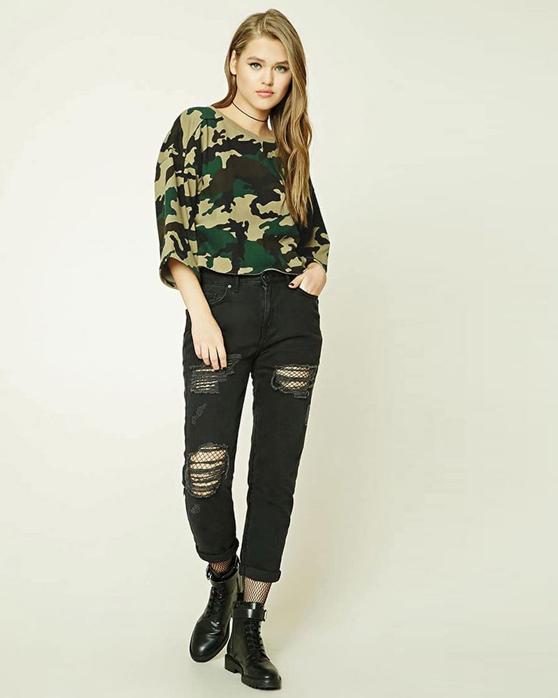 Boxy Camo Print Sweatshirt - Image 4
