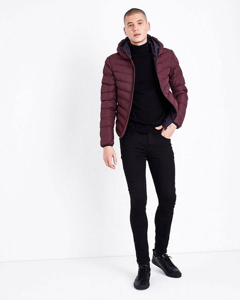 Burgundy Puffer Jacket - Image 3