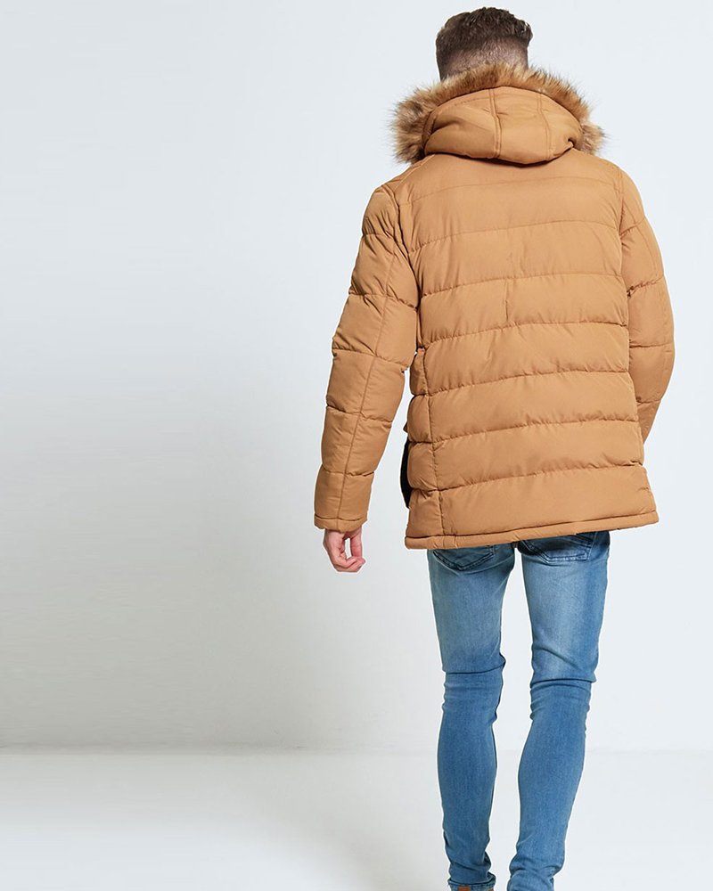 CAMEL FUR HOODED PARKET COAT - Image 2