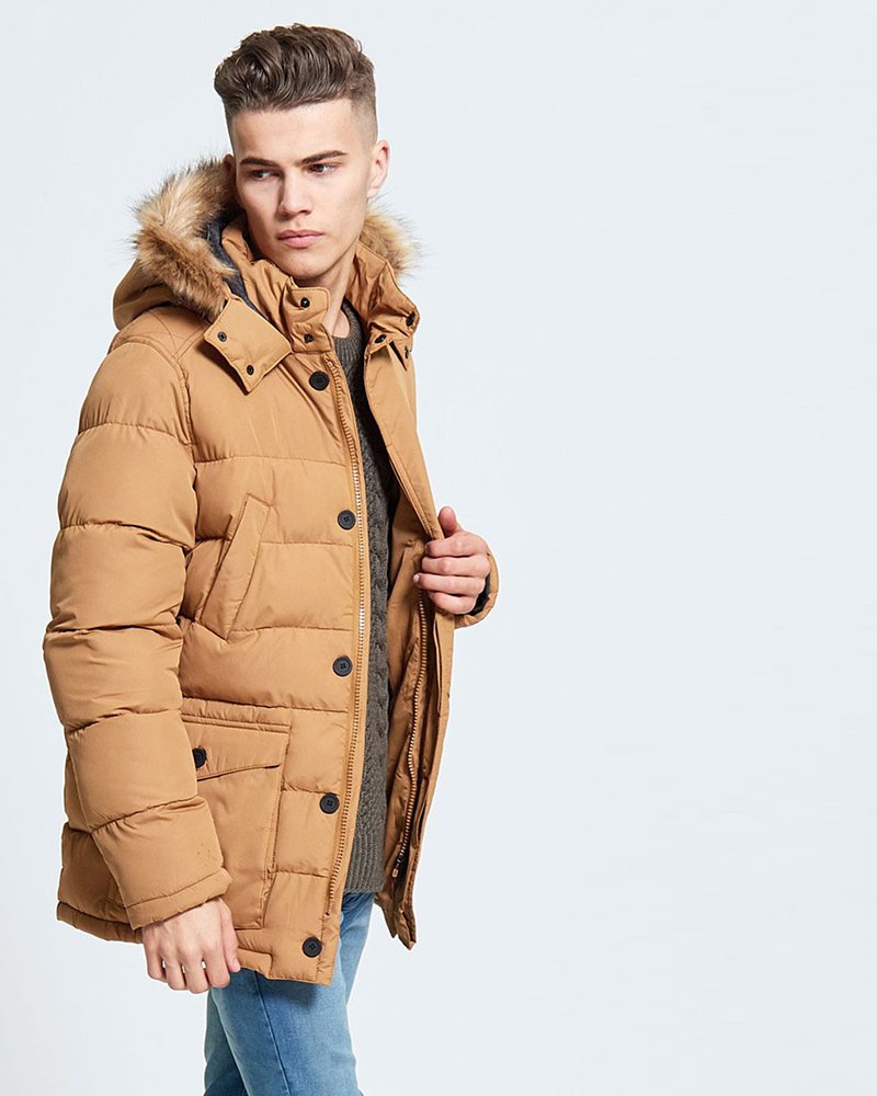CAMEL FUR HOODED PARKET COAT - Image 6
