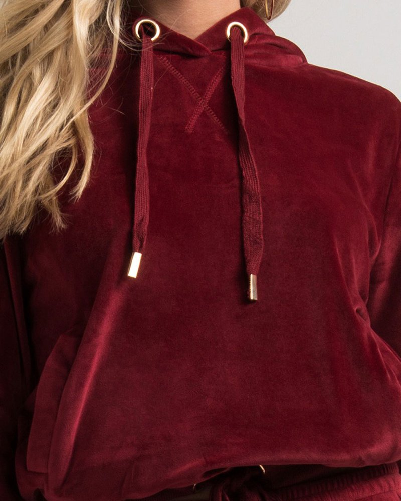 COME UNDONE VELVET HOODIE - Image 4