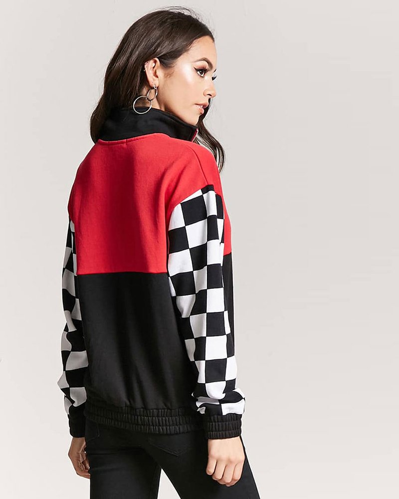 Checkered Colorblock Sweatshirt - Image 2
