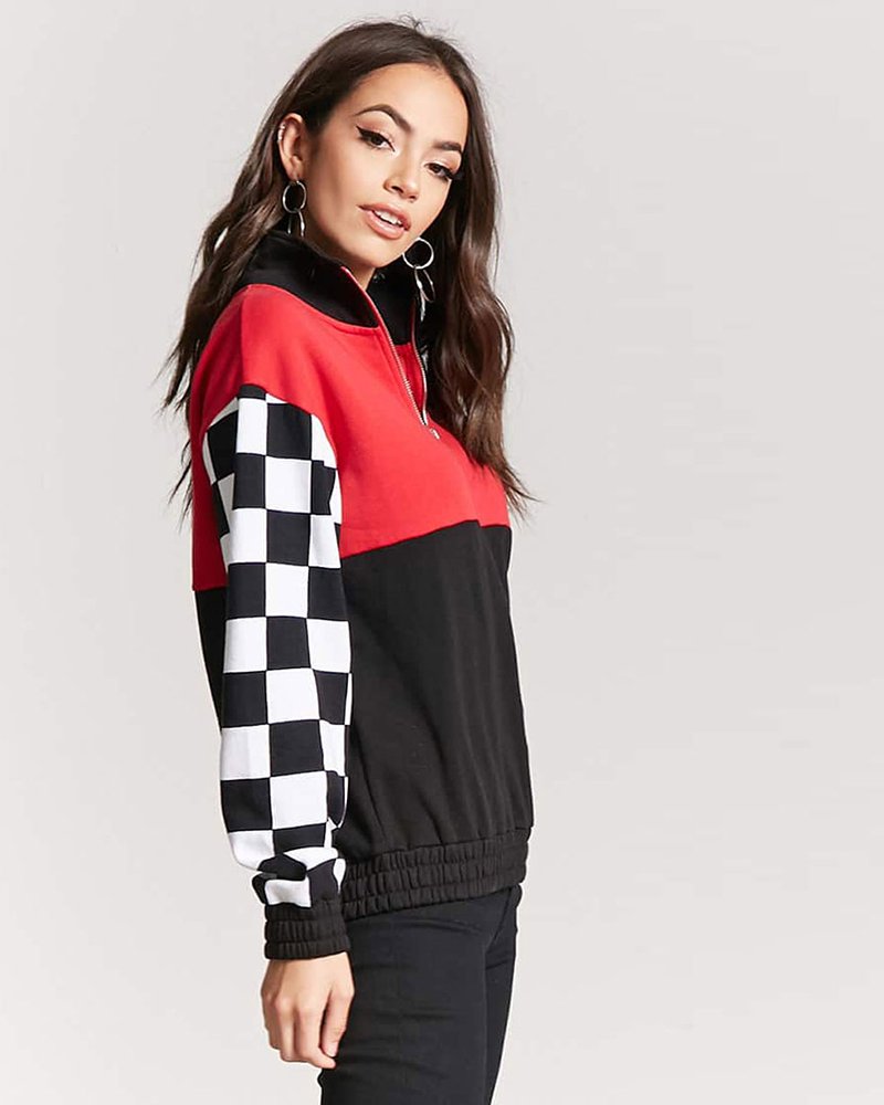 Checkered Colorblock Sweatshirt - Image 3