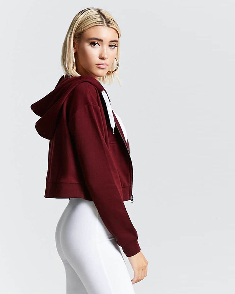 Cropped Drawstring Hoodie - Image 3