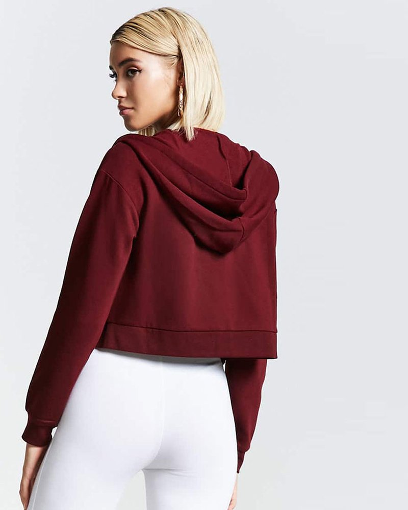 Cropped Drawstring Hoodie - Image 2