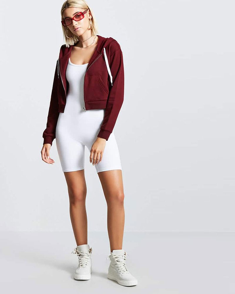 Cropped Drawstring Hoodie - Image 4