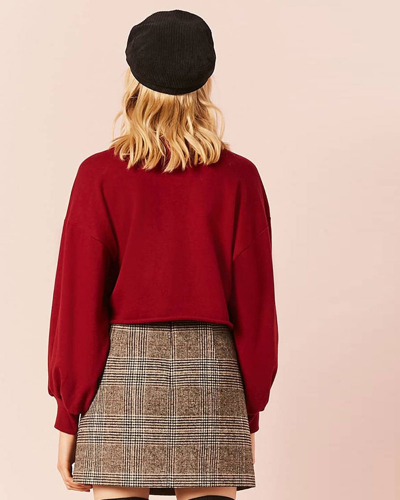 Cropped Lace Up Sweatshirt - Image 2
