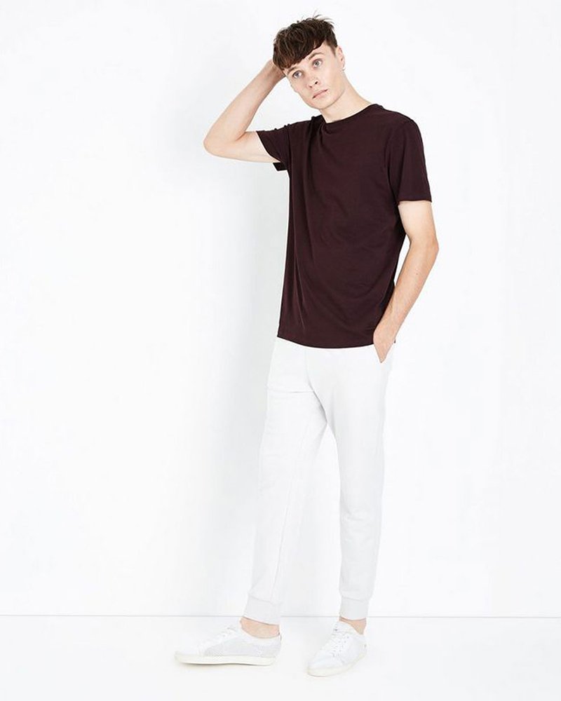 Dark Red Crew Neck T-Shirt - Image 3