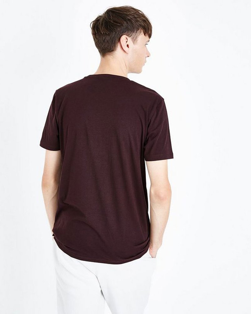 Dark Red Crew Neck T-Shirt - Image 2
