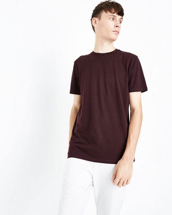 Dark-Red-Crew-Neck-T-Shirt-R-13403