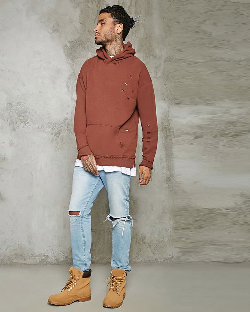 Distressed Terry Hoodie - Image 3