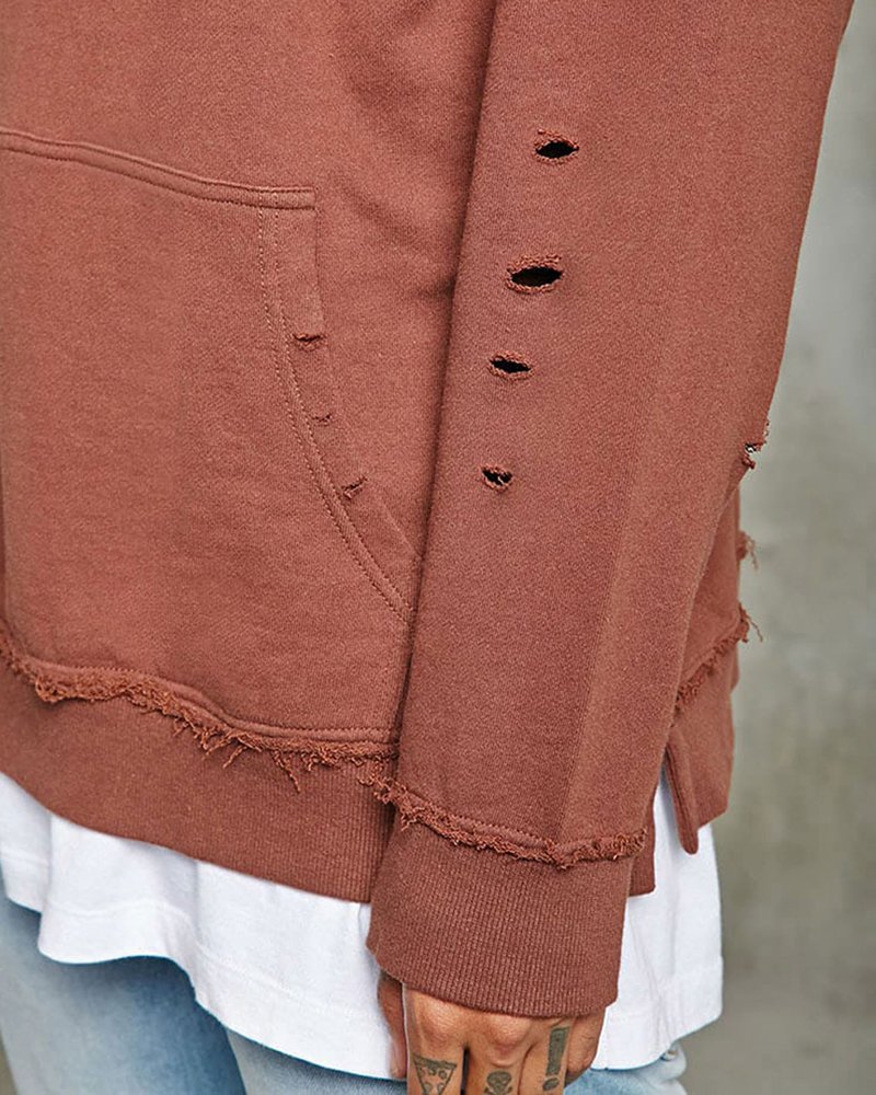 Distressed Terry Hoodie - Image 5