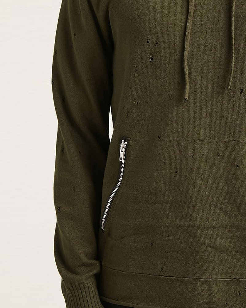Distressed Zip Pocket Hoodie - Image 3