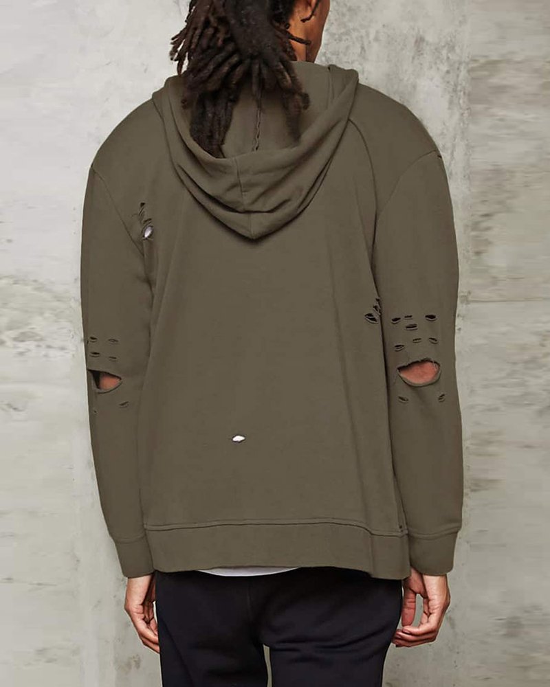 Distressed Zip Up Hoodie - Image 2