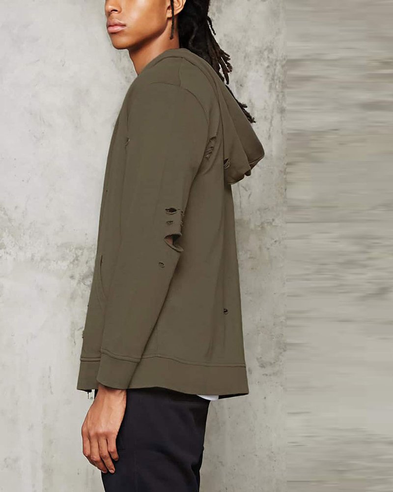 Distressed Zip Up Hoodie - Image 5
