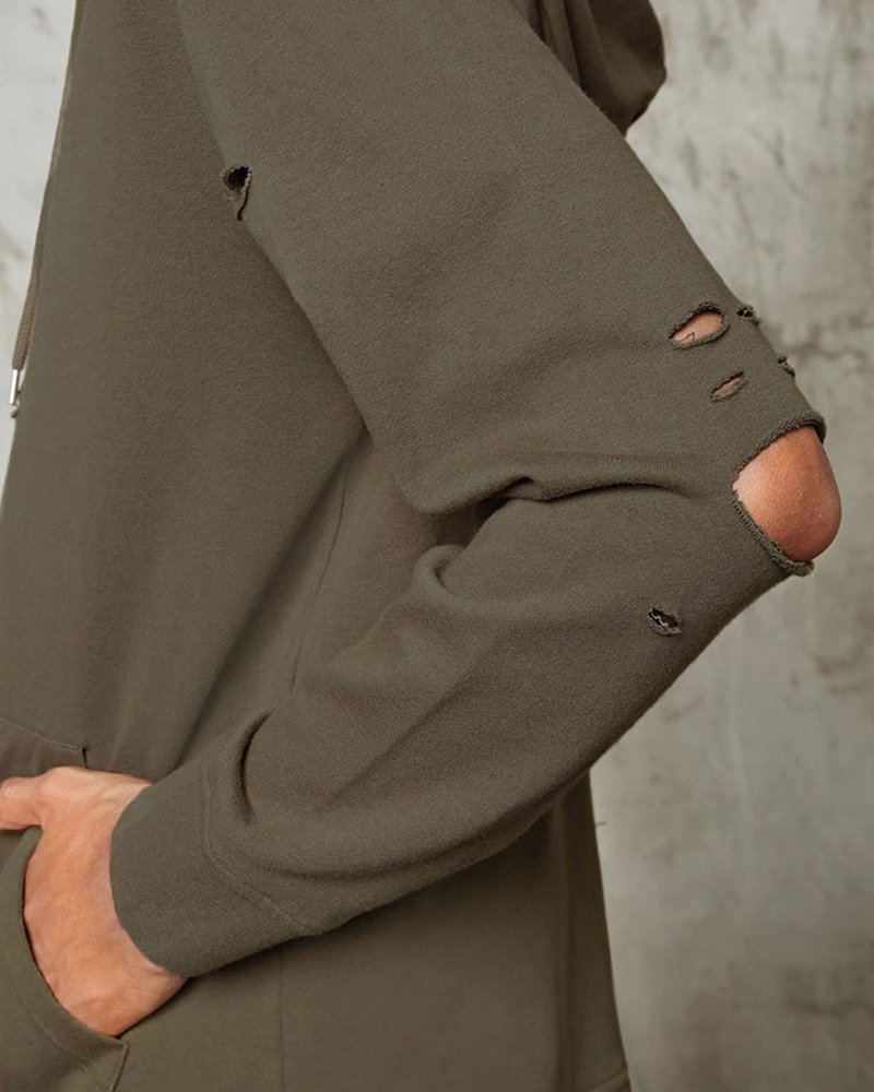 Distressed Zip Up Hoodie - Image 3