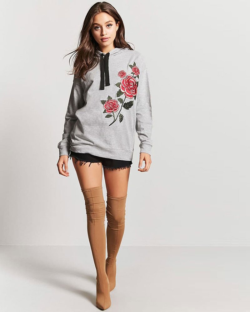 Embroidered Rose Hoodie - Image 4