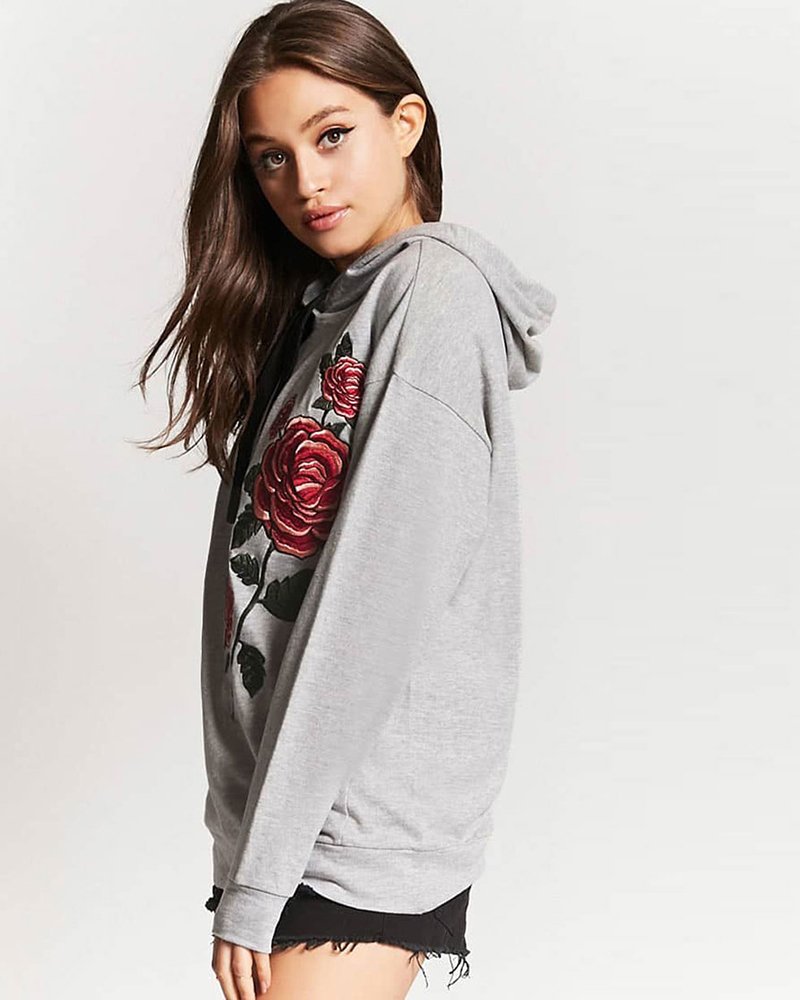 Embroidered Rose Hoodie - Image 5