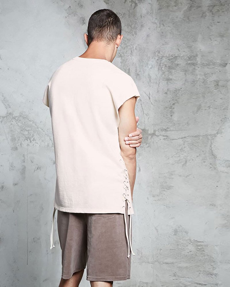 French Terry Lace Up Muscle Tee - Image 3