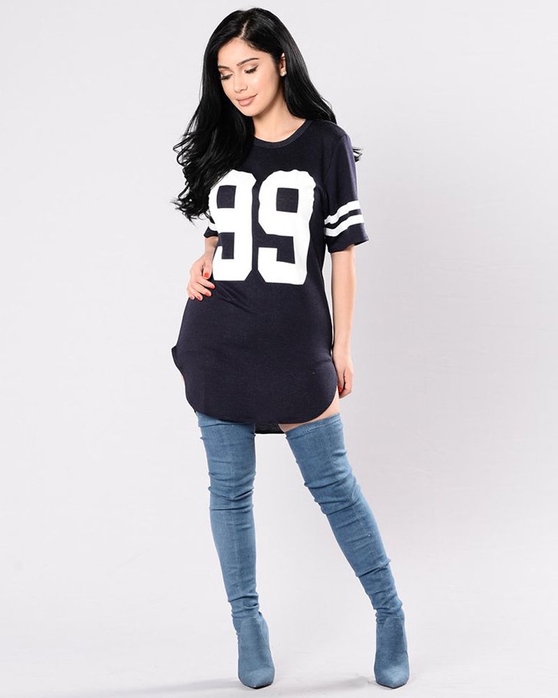 Hustle All Day Tee Navy - Image 5