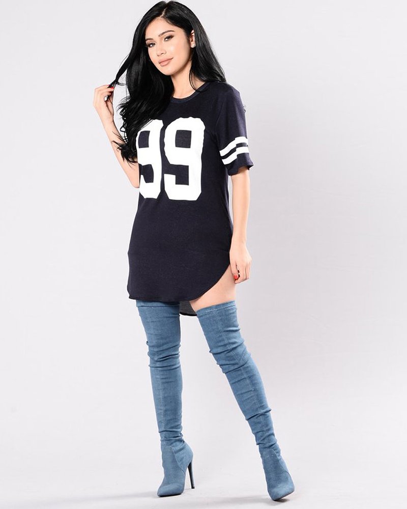 Hustle All Day Tee Navy - Image 4