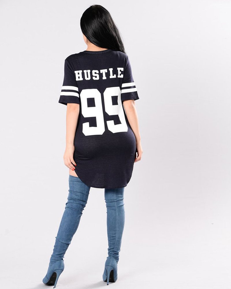 Hustle All Day Tee Navy - Image 2