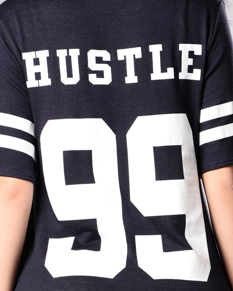 Hustle All Day Tee Navy - Image 3
