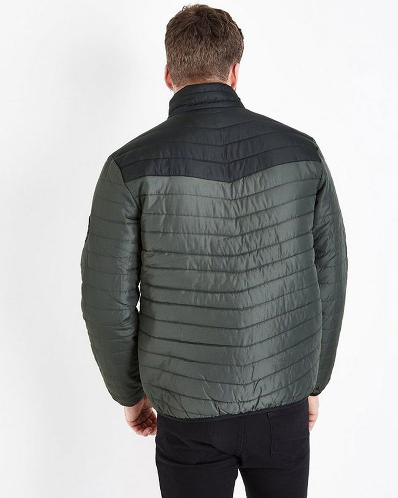 Khaki Contrast Front Puffer Jacket - Image 2