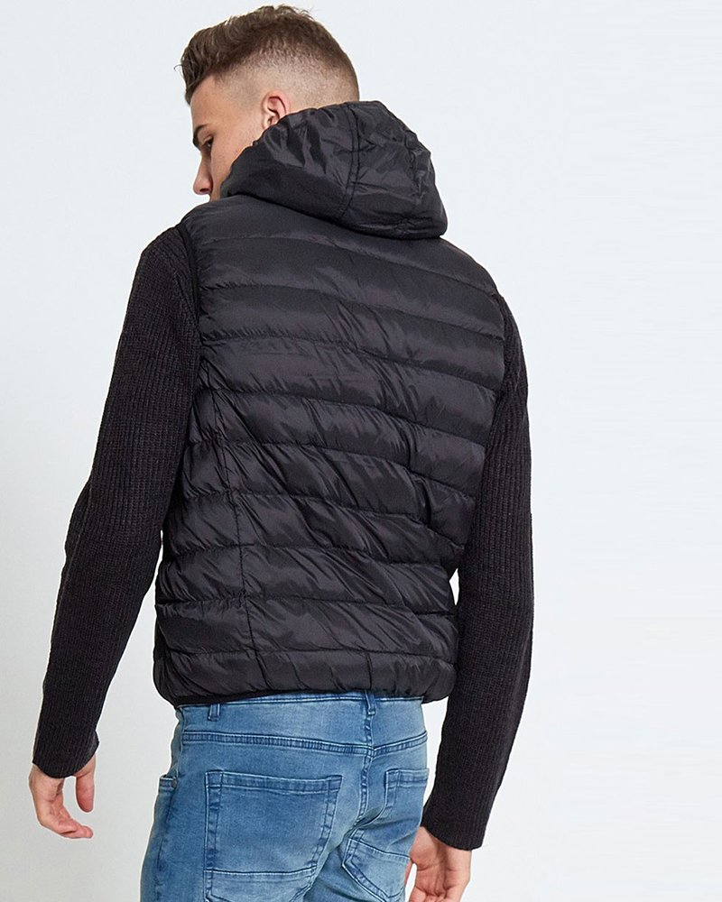 MENS BLACK PUFFER GILET - Image 2