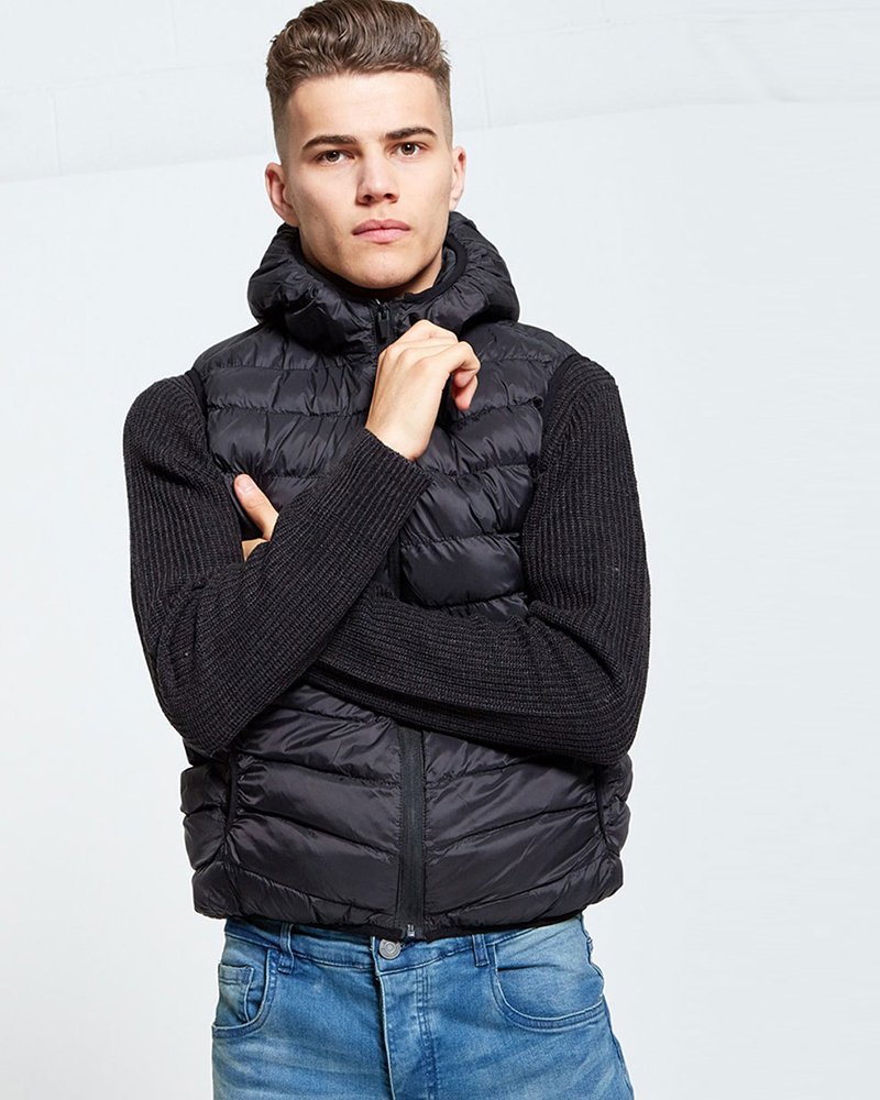 MENS BLACK PUFFER GILET - Image 3