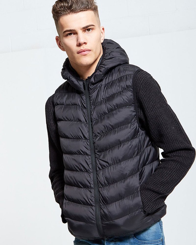 MENS BLACK PUFFER GILET - Image 5