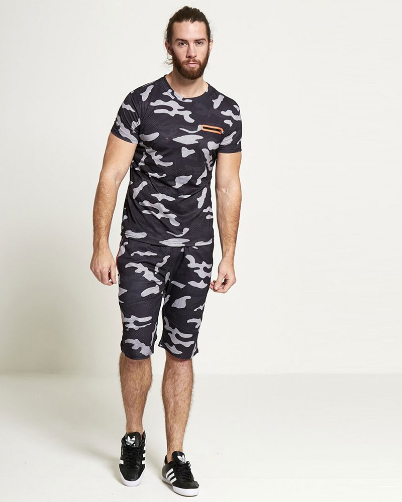 MENS NAVY CAMOUFLAGE SHORTS AND T-SHIRT SET - Image 3