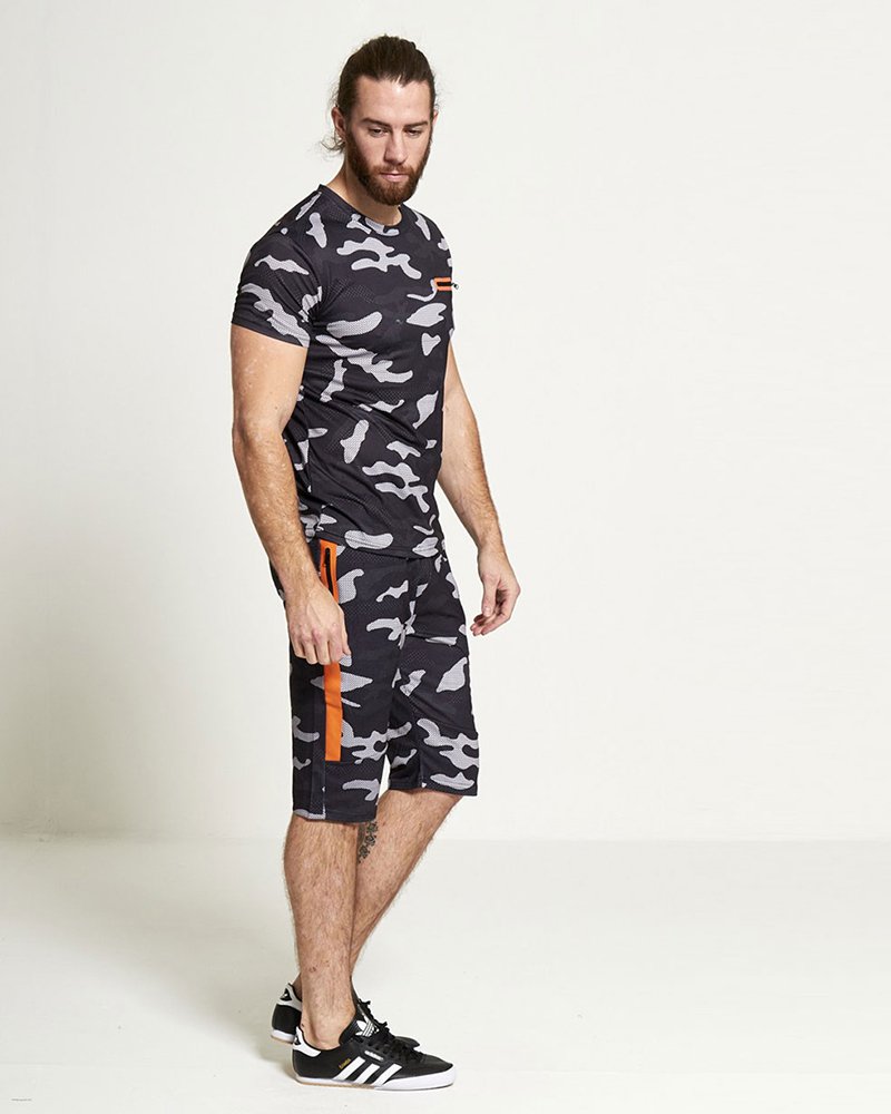 MENS NAVY CAMOUFLAGE SHORTS AND T-SHIRT SET - Image 4