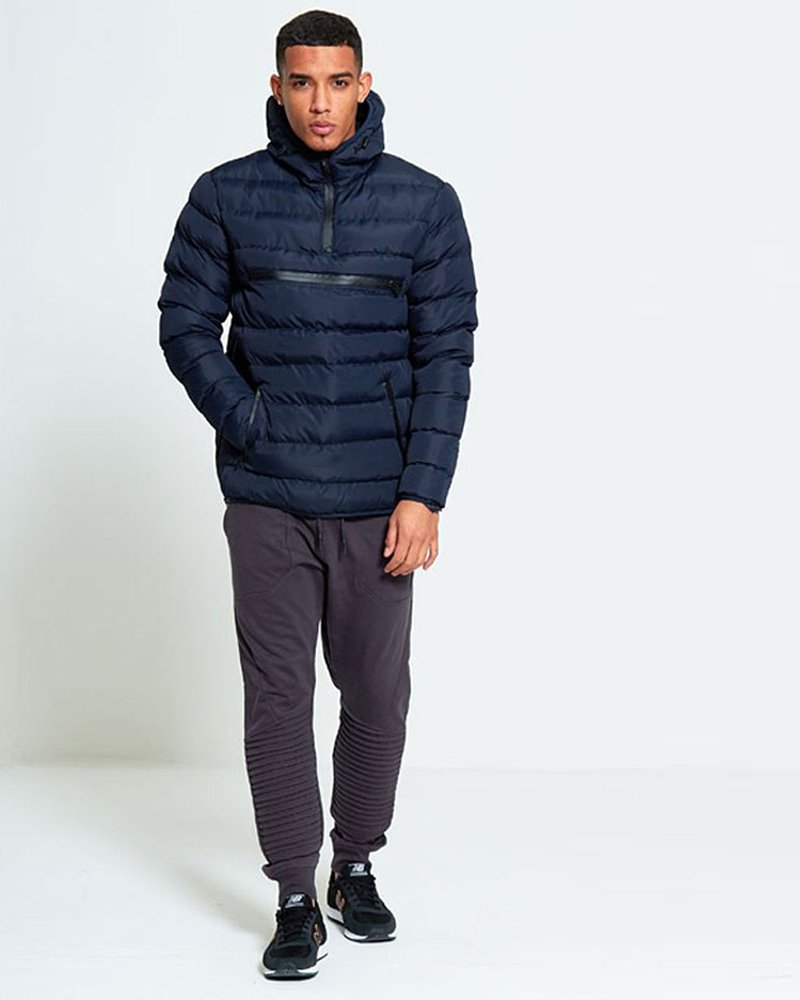 MENS-PULL OVER BUBBLE COAT IN NAVY - Image 4