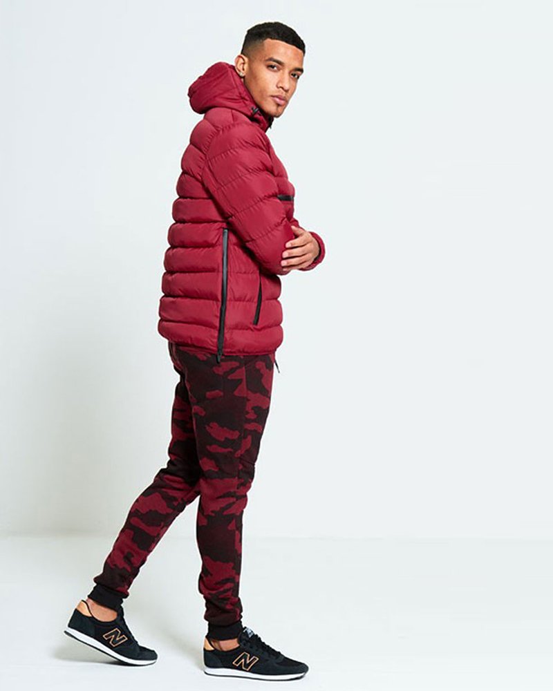 MENS PULL OVER BUBBLE COAT IN RED - Image 4