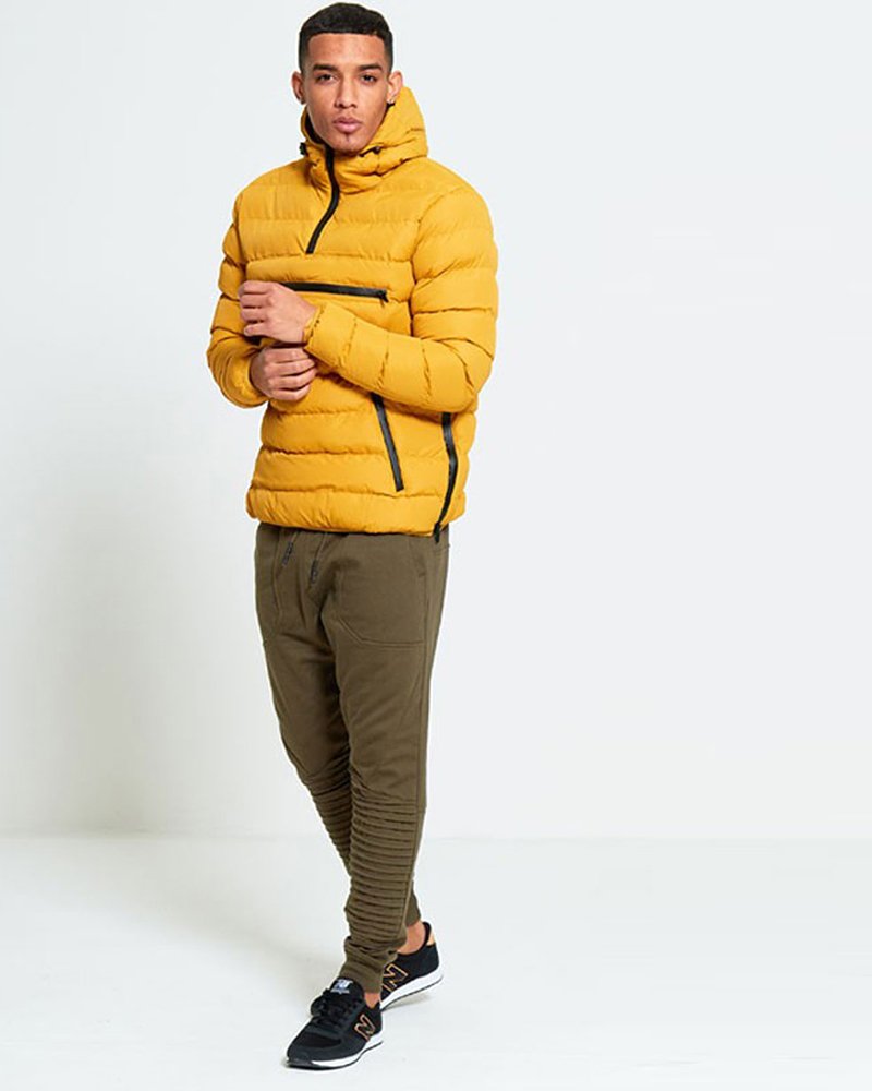 MENS PULL OVER BUBBLE COAT IN YELLOW - Image 5