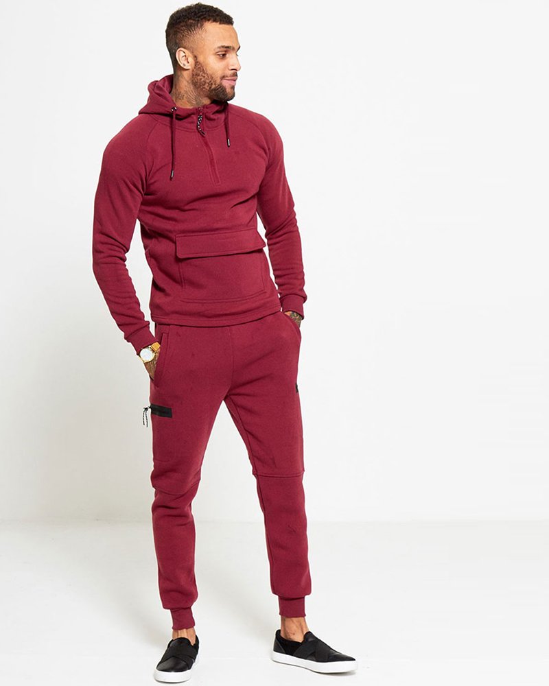 MENS-WINE-SLIM-FIT-POUCH-POCKET-TRACKSUIT-R1-19070