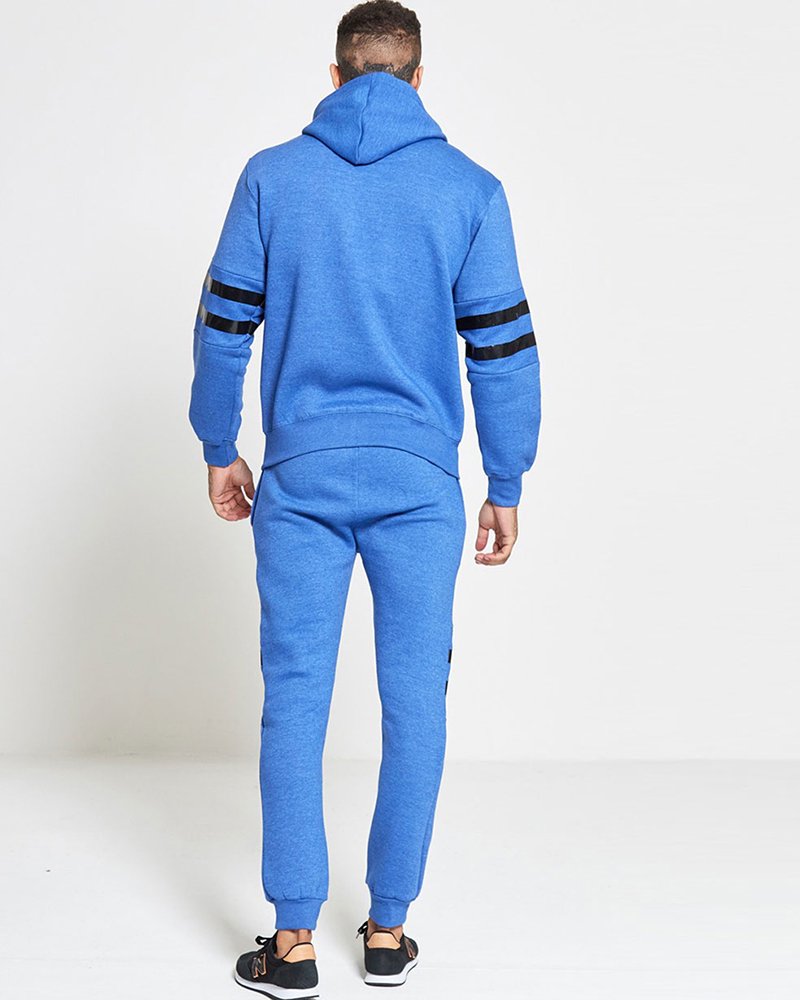 Mens Blue Stripe Lounge Wear Tracksuit - Image 2