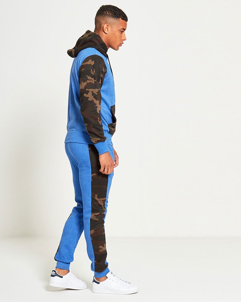 Mens Camo Contrasting Slim-Fit Tracksuit - Image 3